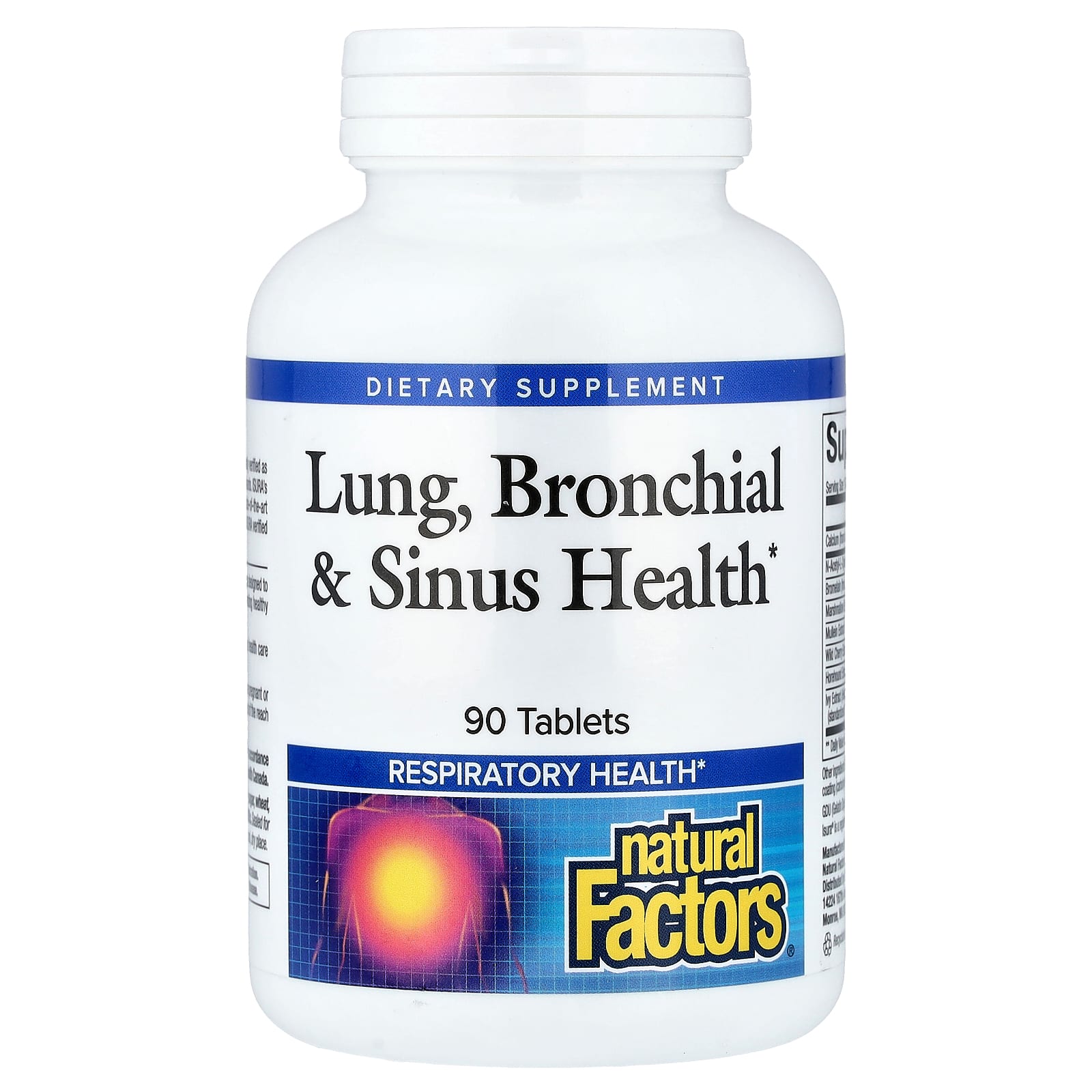 Natural Factors, Lung, Bronchial & Sinus Health, 90 Tablets UPC 068958035055 | Hilife Vitamins